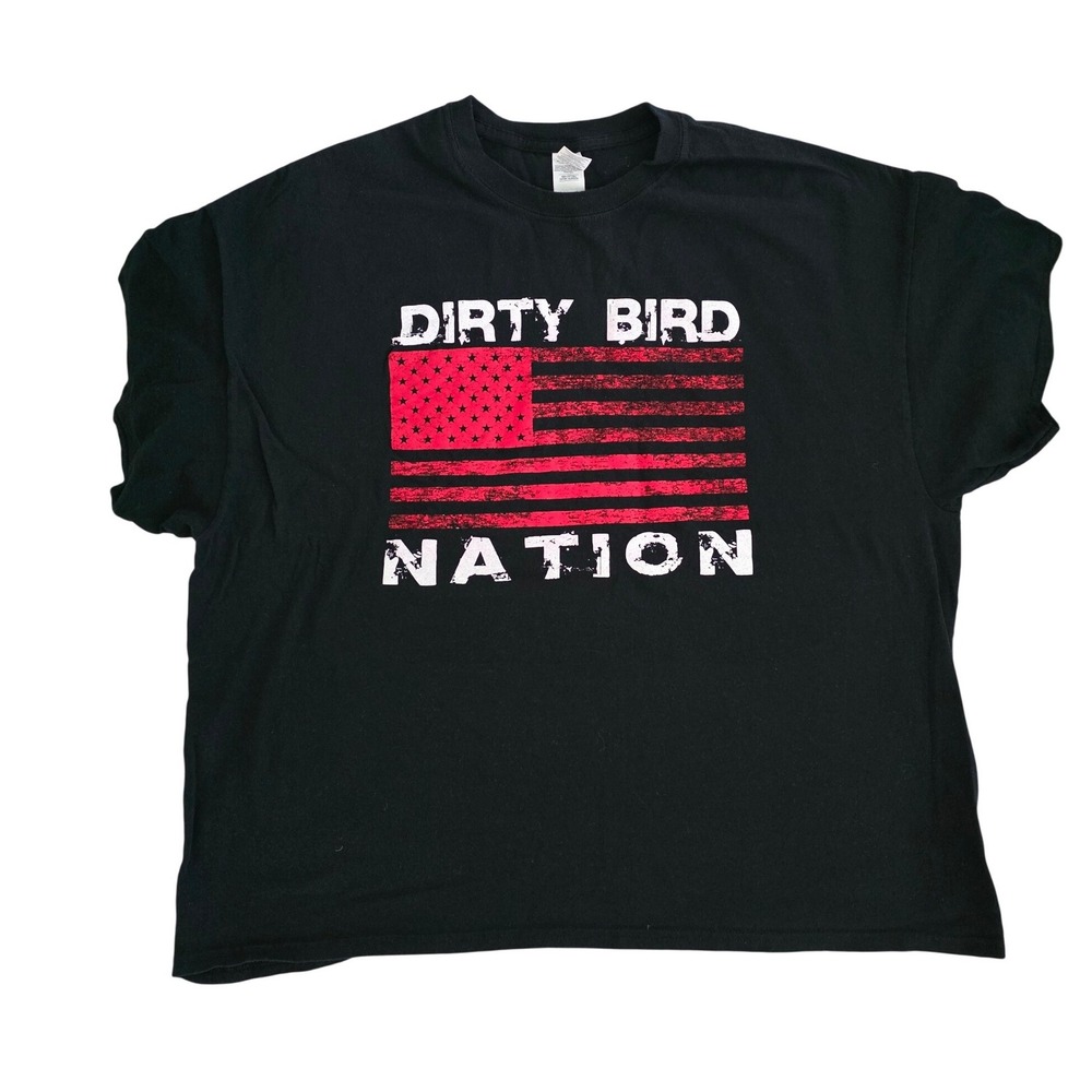 Gildan Dirty Bird Nation American Flag Graphic T-Shirt 3XL Black Atlanta Falcons